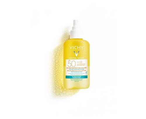 ספריי מים סולאריים להגנה מהשמש SPF50 עם חומצה היאלורונית | 200 מ"ל | Capital Soleil  וישי | Vichy