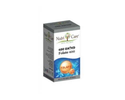 פולאט 400 | מכיל 60 טבליות | Folate 400 | מכיל ויטמין B9 | תוסף תזונה | כשר פרווה | נוטרי קר | Nutri Care