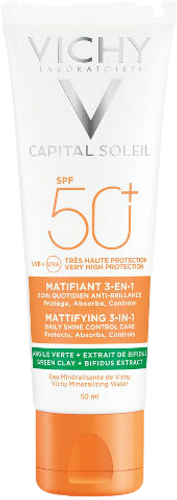 קרם הגנה לפנים למראה מאט 3 ב1 | +SPF50 | מכיל 50 מ