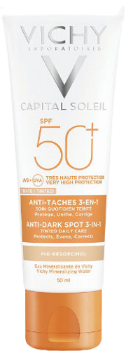 קרם הגנה לפנים עם גוון | 3 ב-1 | SPF50 | מכיל 50 מ