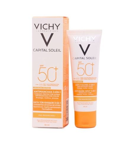 קרם הגנה לפנים עם גוון | 3 ב-1 | SPF50 | מכיל 50 מ