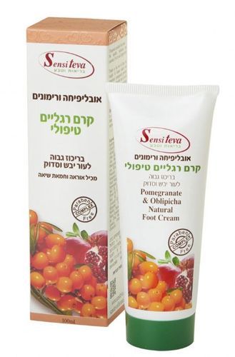 קרם רגליים לעור יבש, סדוק ומגורה| אובליפיחה ורימונים | מכיל 100 מ