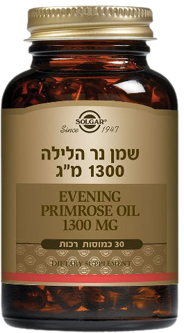שמן נר הלילה | במינון 1300 מ"ג | מכיל 30 כמוסות רכות  סולגאר | Solgar