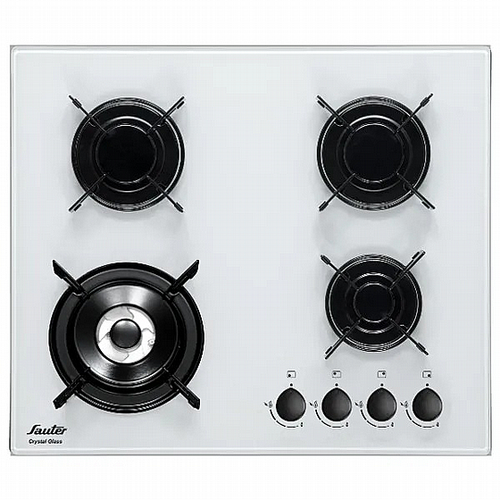 כיריים זכוכית 60 ס''מ 4 להבות דגם SHG8020W סאוטר SAUTER לבן