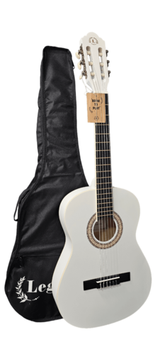גיטרה קלאסית 4\3 בצבע לבן מאט LC-20 כולל תיק מבית LEGRAND