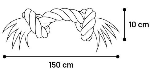צעצוע לכלב חבל 2 קשרים 150 ס