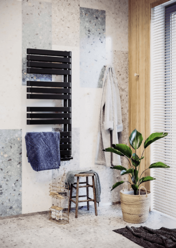 מחמם מגבות 110*50 WARP-S - שחור מט 
