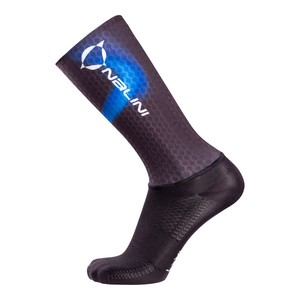 גרבי רכיבה  FAST SOCKS פוליאמיד בשילוב לייקרה שחור-כחול אירודינמיים מיועדים לתחרויות נג"ש