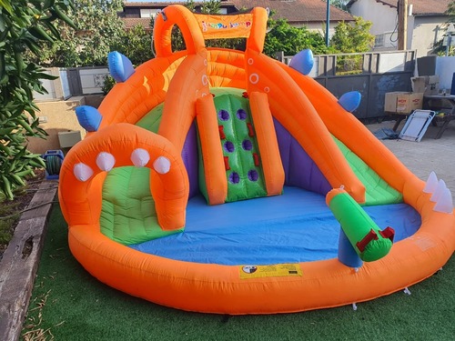 מתקן קפיצה מתנפח עם מים בינוני הדרכון הרטוב Jumpy Jump מגלשה+קיר טיפוס+שכשוכית דגם W3636 