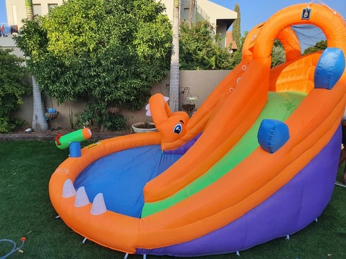 מתקן קפיצה מתנפח עם מים בינוני הדרכון הרטוב Jumpy Jump מגלשה+קיר טיפוס+שכשוכית דגם W3636 