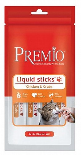 פרמיו Premio שלוקים לחתול בטעם עוף וסרטנים 56 גרם