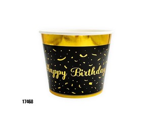 קופסת פופקורן גדולה HBD שחור זהב