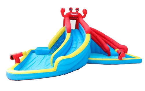 מתקן קפיצה מתנפח עם מים גדול פארק מים החיות JUMPER שיכשוכית+מגלשות+קיר טיפוס+מנהרה דגם 63116 