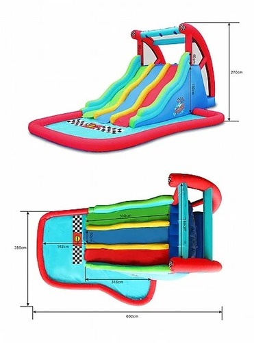 מגלשת מים תלת מסלולים Happy Hop דגם 9248 