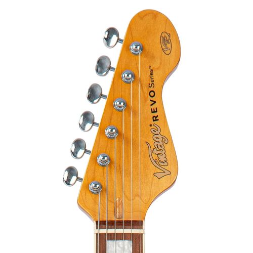 זוית נוספת Vintage REVO Series 'Vision' Electric Guitar ~ Boulevard Black