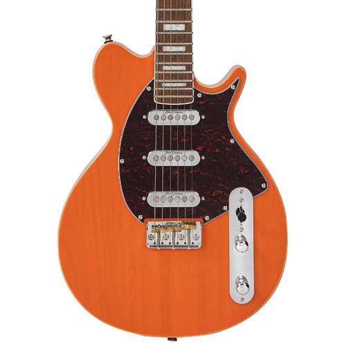 זוית נוספת Vintage REVO Series 'Vision' Electric Guitar ~ Trans Orange