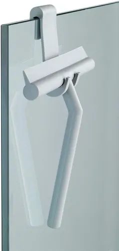 מגב למקלחון עם מתלה אפור מתוך קולקציית אביזרים למקלחון (מבט נוסף) - קל לניקוי ותחזוקה לשמירה על מראה חדש ומבריק