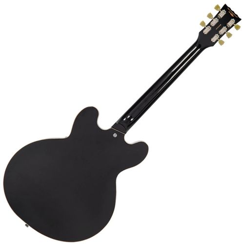 זוית נוספת Vintage VSA500B ReIssued Semi Acoustic Guitar w/Bigsby ~ Boulevard Black