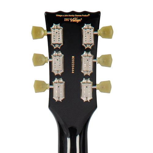 זוית נוספת Vintage VSA500B ReIssued Semi Acoustic Guitar w/Bigsby ~ Boulevard Black