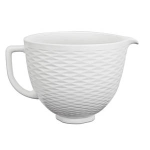 קערת מיקסר 4.8 ליטר - קרמיקה לבן מעויינים KITCHENAID קיצ'נאייד