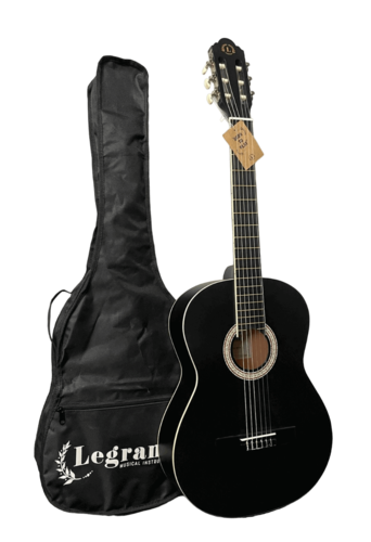גיטרה קלאסית בצבע שחור מאט LC30 כולל תיק מבית LEGRAND
