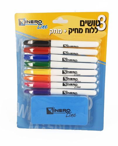  טוש מחיק 8 צבעים+מחק