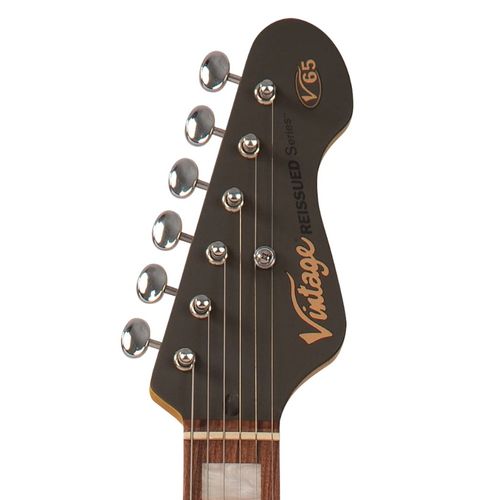 זוית נוספת Vintage V65H ReIssued Hard Tail Electric Guitar ~ Satin Grey_front_rear_tilt right