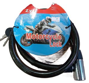 מנעול ספירלה כבל 100 ס"מ איכותי וחזק עם 2 מפתחות לנעילת אופנועים ואופניים