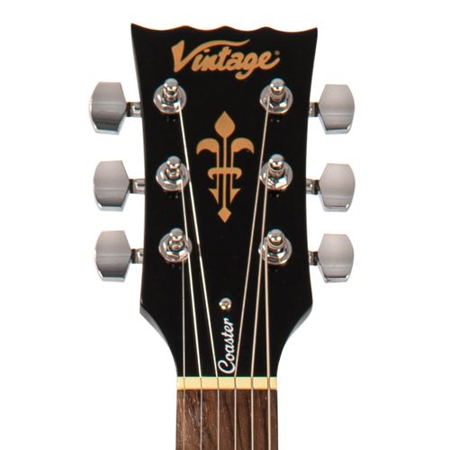 זוית נוספת Vintage V10 Coaster Series Electric Guitar ~ Left Hand Boulevard Black