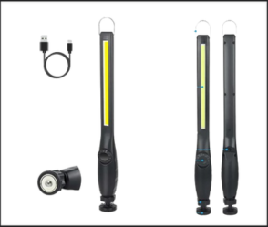 מצלמת אנדוסקופ תעשייתית + מנורת עבודה LED נטענת 