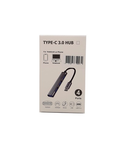 מפצל TYPE-C ל-4 יצאות A USB3.0 גוף אלומיניום