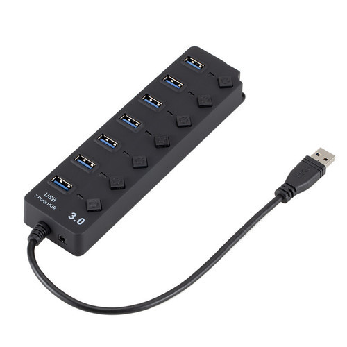 מפצל USB 3.0 ל-7 יציאות עם מתגים