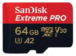 כרטיס זיכרון Sandisk Extreme Pro MicroSD 64GB