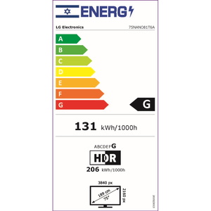 טלוויזיה 4K 75NANO81T6A‎ LG ‏75 ‏אינטש אל ג'י