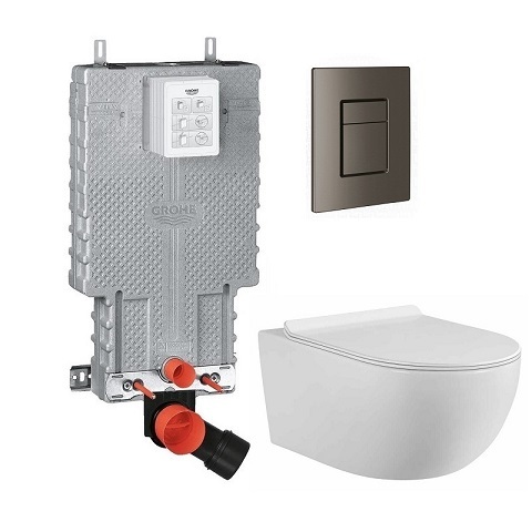 ניאגרה סמויה GROHE כולל אסלה לבנה תלויה וושינגטון טופ בט