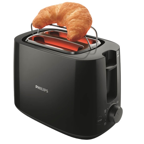 מצנם 2 פרוסות Philips דגם ‏מצנם Philips HD2581 פיליפס שחור