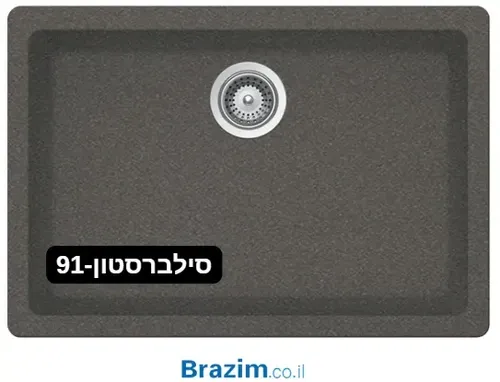כיור מטבח אקווטופ סטרייק קריסטדור מותקן על שיש במטבח מודרני, דגם 69X47.