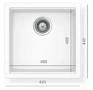 כיור מטבח אקווטופ קירונה 50 גרין ליין מידה 45X45