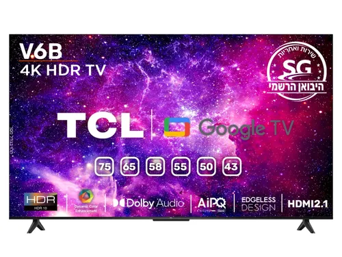 טלוויזיה “55 דגם TCL 4K 55V6B