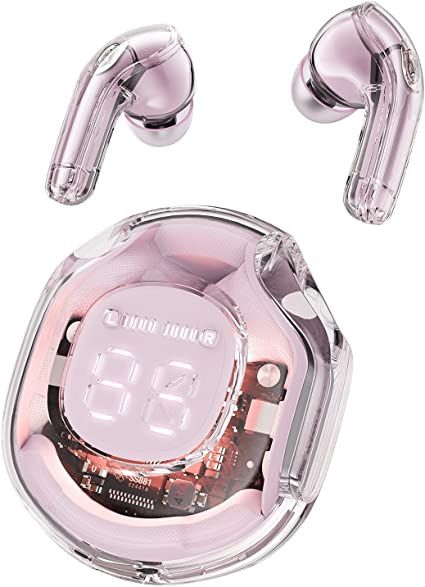 אוזניות Acefast T8 Crystal lotus pink luetooth earbuds- Blutooth