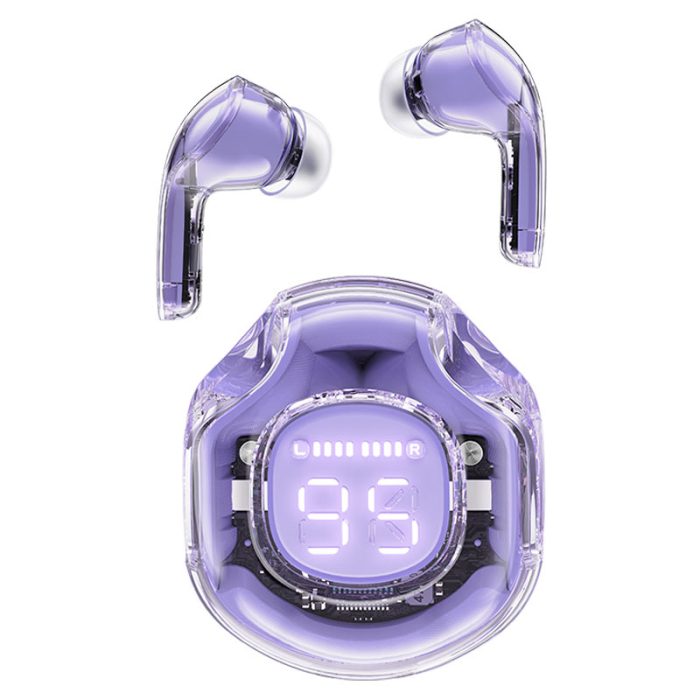 אוזניות Acefast T8 Crystal alfalfa purple luetooth earbuds- Blutooth