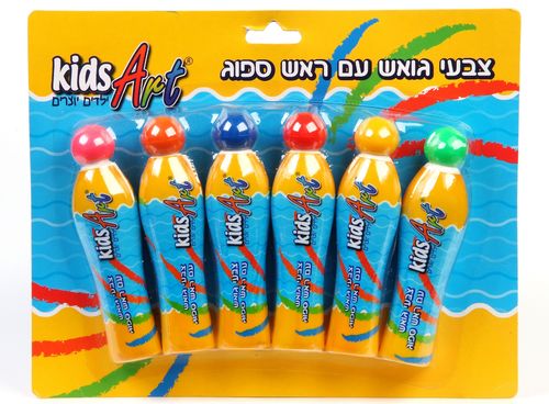 צבעי גואש עם ראש ספוג 6 יח