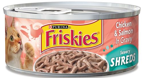 פריסקיז שימורים לחתולים נתחי עוף וסלמון Friskies Chicken and Salmon Shreds