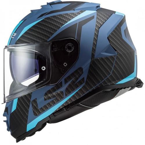 קסדה מלאה LS2 STORM 2 FF800 22.06 כחול\שחור קרבון