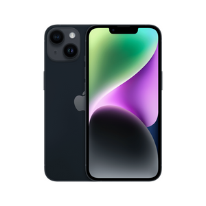 אייפון Apple iPhone 14 128GB, צבע Midnight שחור, ללא מטען וללא אוזניות, שנה אחריות