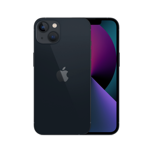 אייפון Apple iPhone 13 128GB, צבע Midnight שחור, ללא מטען וללא אוזניות, שנה אחריות
