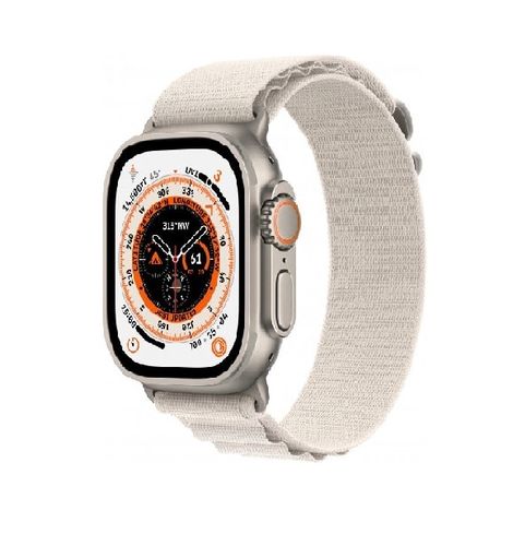 שעון חכם Apple Watch Ultra 49mm GPS + Cellular צבע שעון Titanium Case צבע רצועה Starlight Alpine Loop