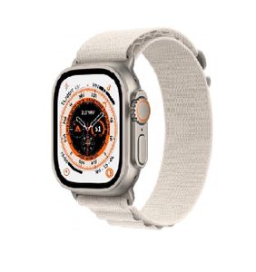 שעון חכם Apple Watch Ultra 49mm GPS + Cellular צבע שעון Titanium Case צבע רצועה Starlight Alpine Loop