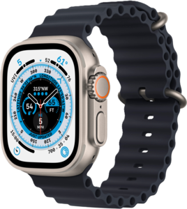 שעון חכם Apple Watch Ultra 49mm GPS + Cellular צבע שעון Titanium Case צבע רצועה Midnight Ocean Band