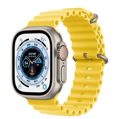 שעון חכם Apple Watch Ultra 49mm GPS + Cellular צבע שעון Titanium Case צבע רצועה Yellow Ocean Band